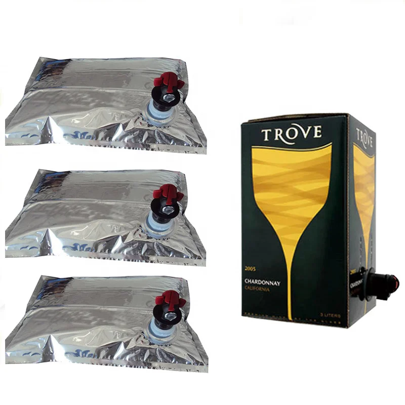 Custom High Quality Pure Aluminum / Transparent  5L Wine BIB Bag In Box Wine Bag In Box For Wine