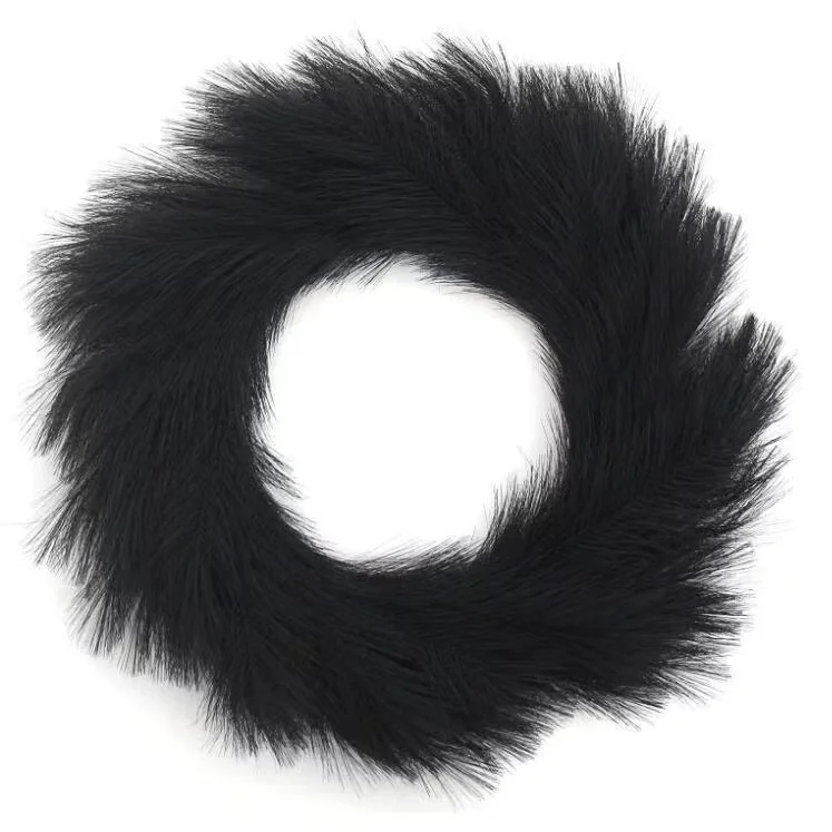 Luxury Natural Looking Feather Artificial Bulrush Garland Faux Pampas Grass Wreath For Boho Farmhouse Wedding Decoration