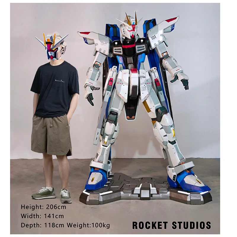 Скульптура робота Gundam в натуральную величину 206 см мобильный костюм статуя из стекловолокна со светом