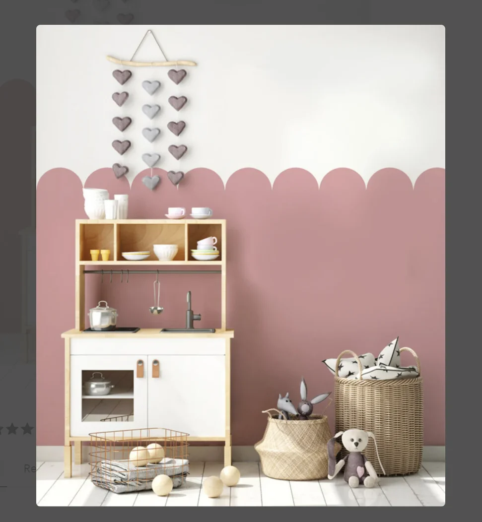 Scallop Border Wall Stencil Nursery Room Decor Reusable Decor Stencils for Wall Painting