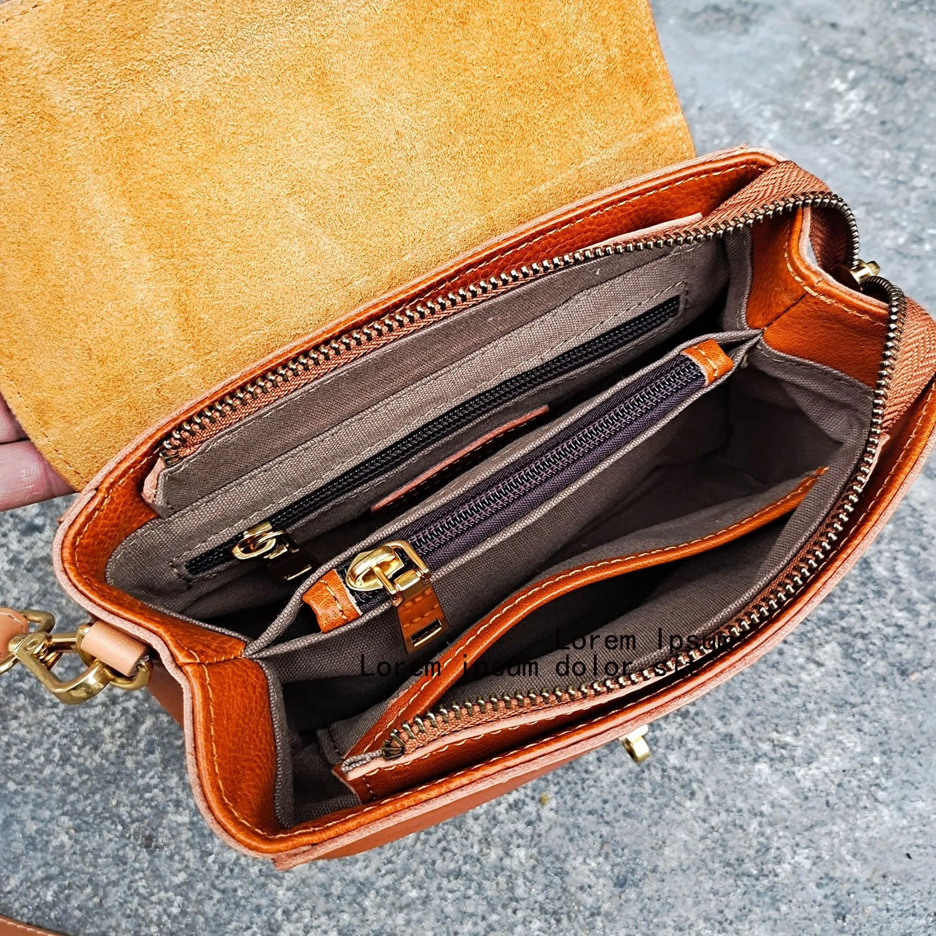 Wholesale Jelly Handbags and Purses Stylish Vegetable-Tanned Leather Cross Body Jelly Tote Bags Slippy