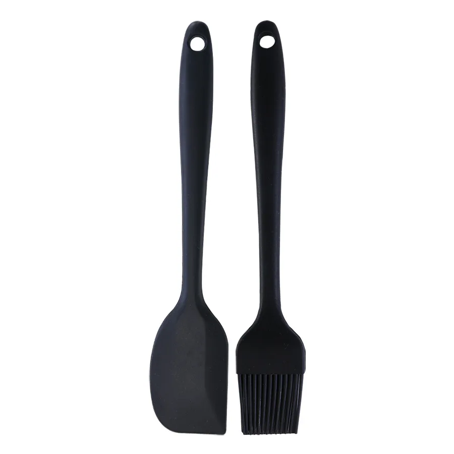 2 Pieces Food grade, Silicone Spatula Cooking Cookie Pastry Kitchen Cake Baking Butter Spatula Brush Set/