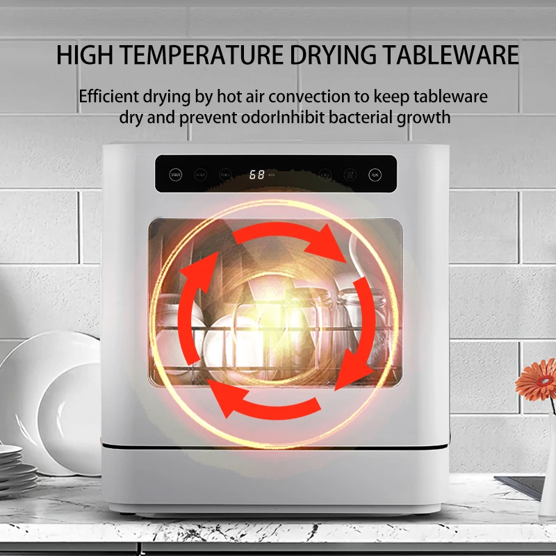 Mini Dishwasher Household Kitchen Fruit And Vegetable Washing Dish Washer Disinfection And Drying Desk Type Installation Free