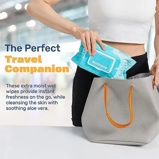 Deodorizing Body Wipes for Adults - Bathing Shower Wipes Rinse Free Alcohol Free Disposable Sustainable Washcloths Adults Wipes