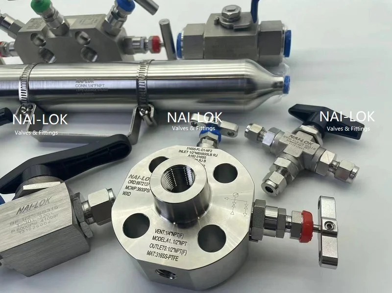 NAI-LOK SS316 Instrument 2/3/5 Way Manifolds Valve Needle Manifolds Block and Bleed For Oil and Gas