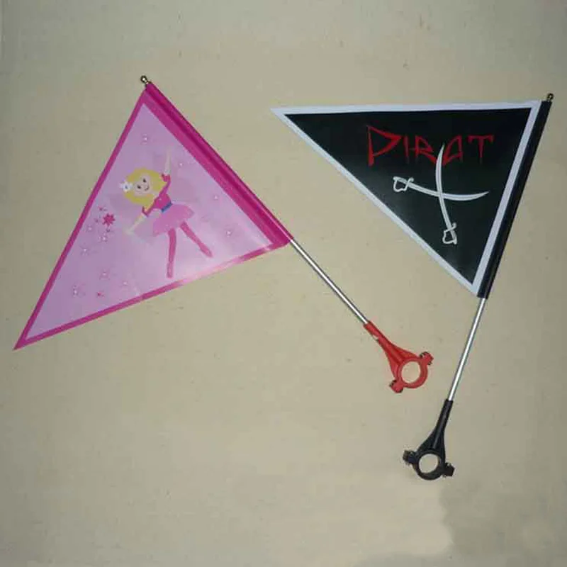 cheap custom printed polyester triangle bike bicycle safety flag for advertising