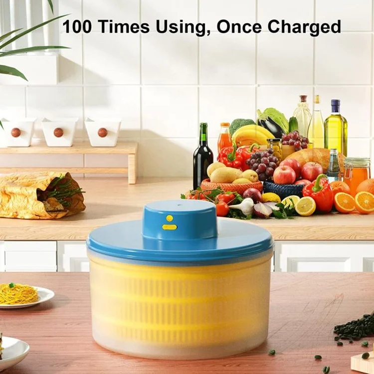 Vegetable And Fruit Electric Drain Basket Dehydrator Multifunctional Household Dryer Basket Shake Plastic Kitchen Tool Spinner