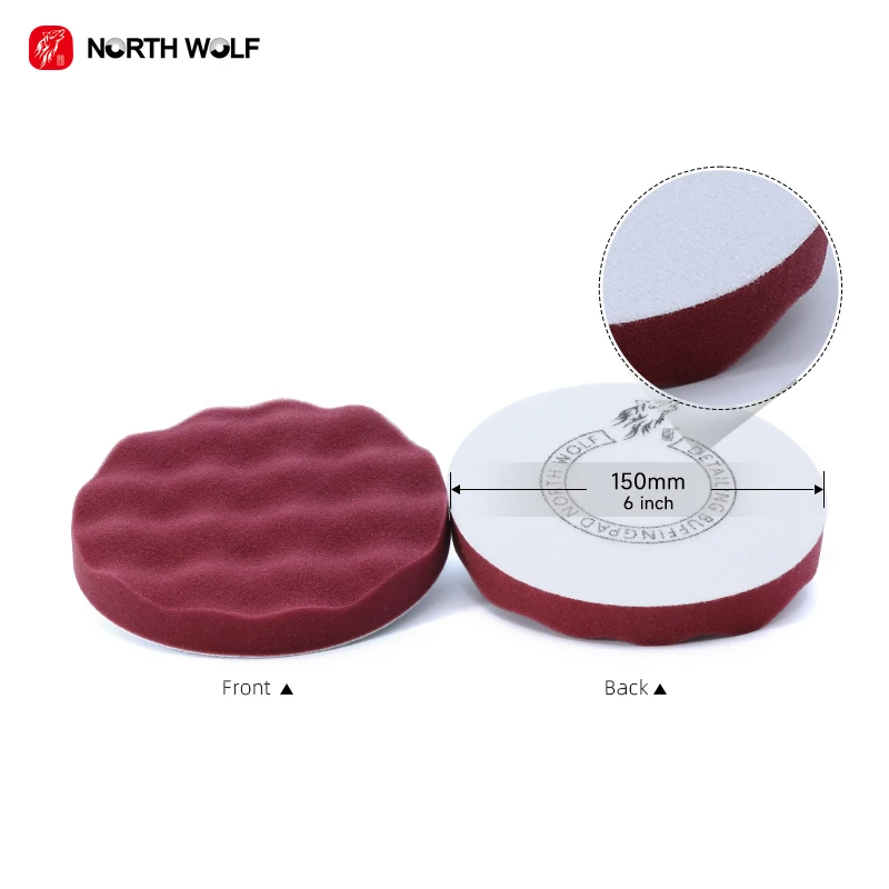 North Wolf 6 Inch Germany Cutting Foam Pad Car Buffing Polishing Pad Auto Detailing Sponge Pad