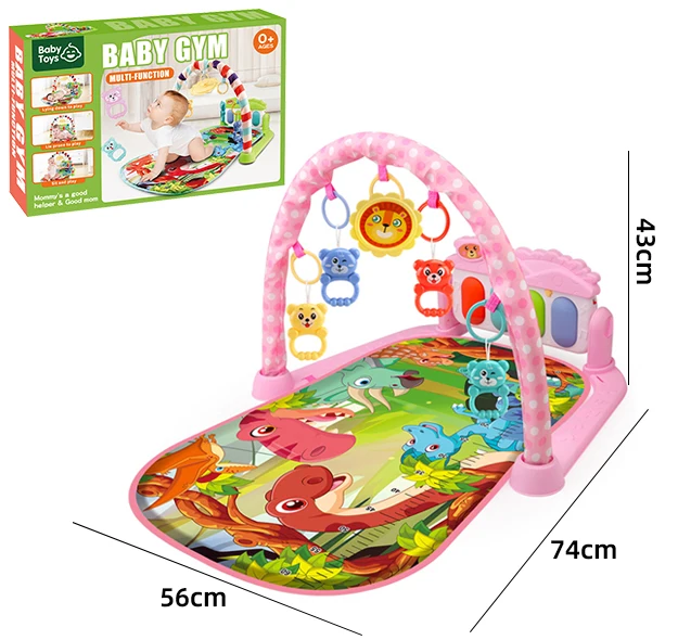 Functional Light & Music Fitness Rack Baby Gym Play Wholesale Kid House Handmade Toddler Toys Piano Baby Mat For Children