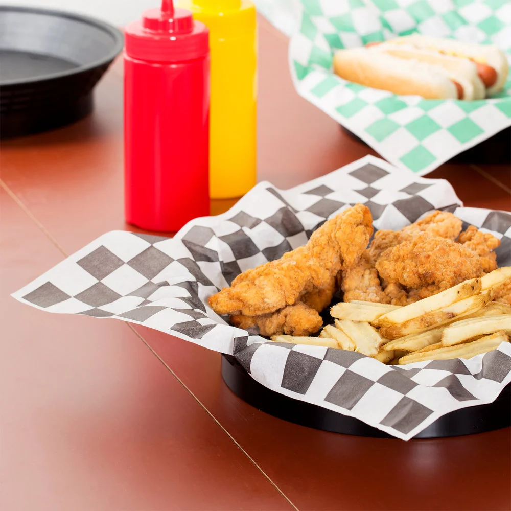 Variety Pack Checkered Dry Waxed Deli Food Grade Sandwich Hamburger Wrappers Oil Resistant Fast Food wax paper food wrapping