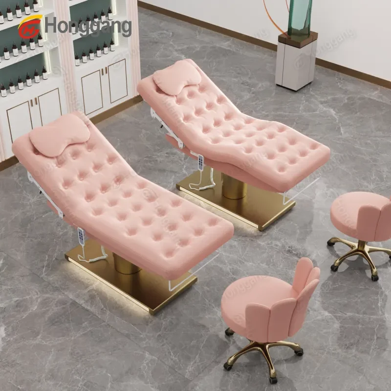 guangdong pink salon lashes massagebed portable recliner chair thai spa facial beauty eyelash electric massage table bed