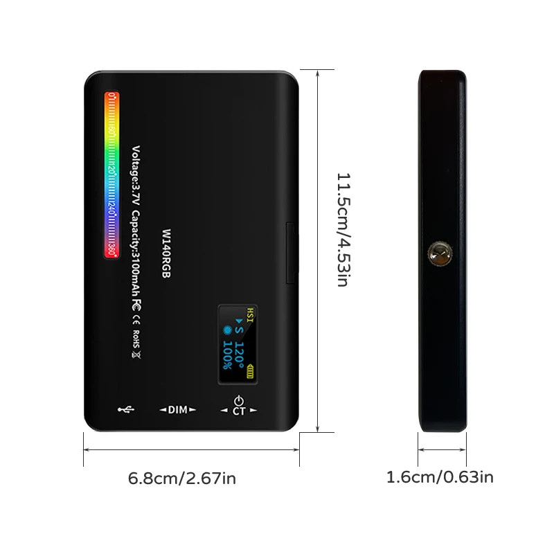 IBELIEVE Ambient Portable Lamp with LED RGB Light Effect for Photography Studio Fill Light with PC Panel Fill Light