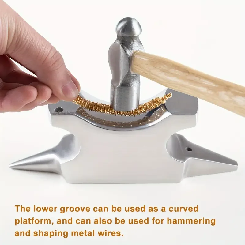 HOBBYWORKER Stainless Steel Cowhorn Anvil - Professional Jewelry Shaping Tool, No Power Needed