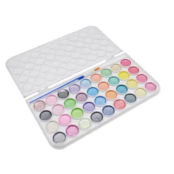 Art Crafts Free Sample 36 Colors Washable Non-toxic Metallic Solid Watercolor Paint Set