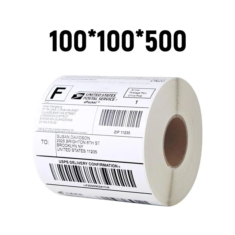 Blank Barcode Thermal Transfer Label White Sticker Barcode Paper Supermarket shelf price tag label roll