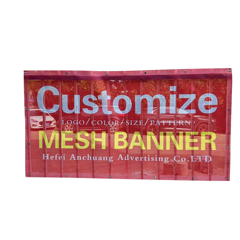 Low factory price modern design UV printing banner outdoor vinyl material mesh banner