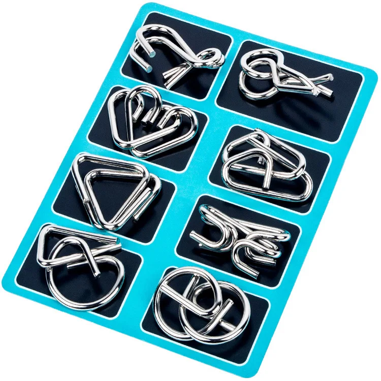 China Metal Unlock Toy IQ Mind Brain Metal Wire Luban Burr Puzzles Magic Game For Kids Adult