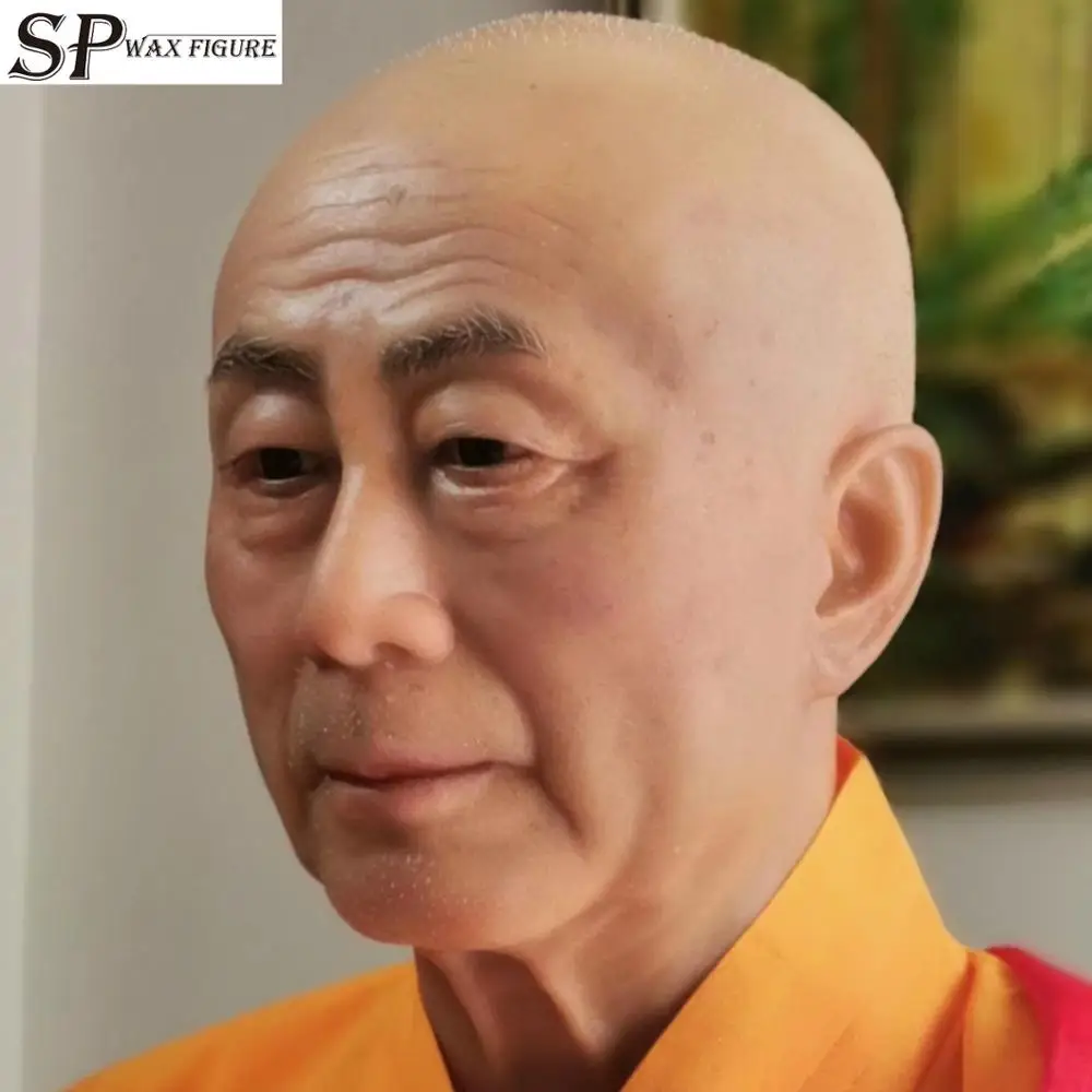 Super realistic Living Buddha monk human Life-size Silicone Wax Figure, high simulated wax figure, wax silicone sculpture