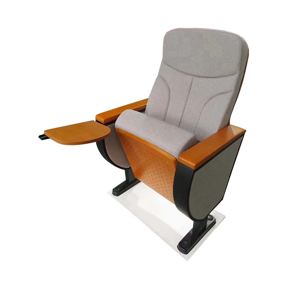 European style upholstered church cheap adjusted foldable plastic with arm rest lecture hall chair auditorium plastic chairs