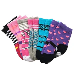 cotton tube socks for young girls kids anti slip  cute cartoon crew socks custom design wholesale