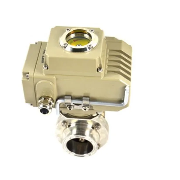 316L Stainless Steel Smart Motorized Electric Motor Operated Food Sanitary Grade Inox Tri Clamp Butterfly Valve