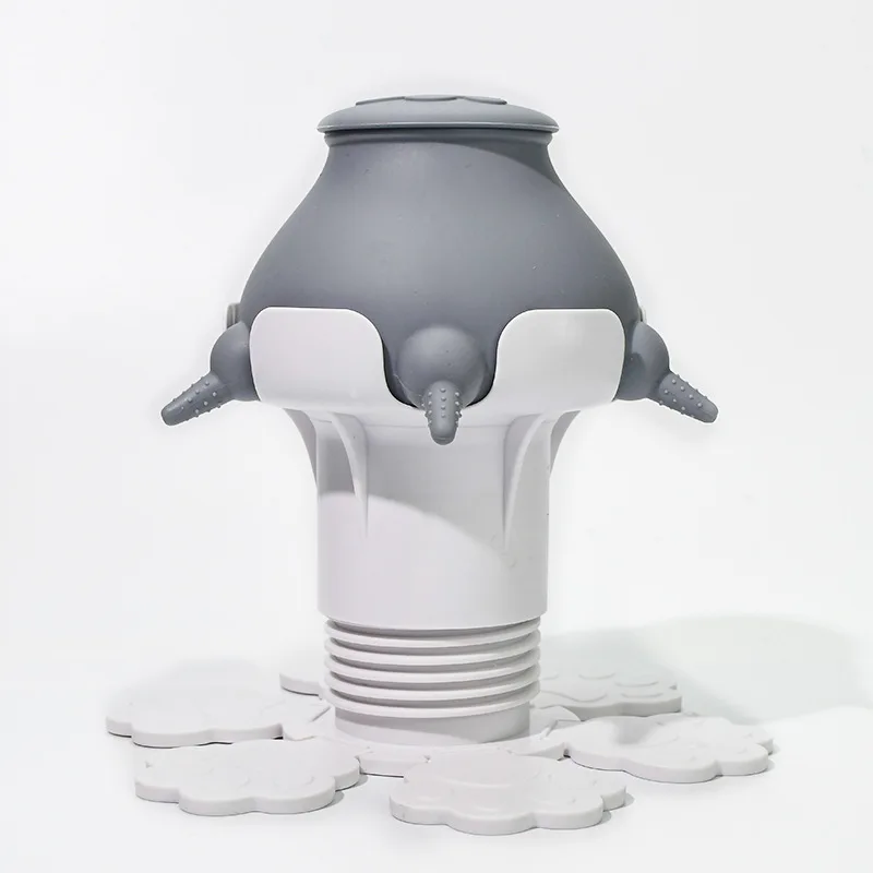 Yongli 240ml Silicone Puppy Milk Feeder Bowl with 4 Teats Puppy Bottles Feeding Station for Feeding Kittens, Puppies and Rabbits