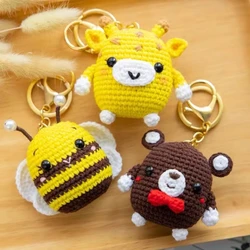 Wholesale mini crochet bear stuffed toys cute small knitted teddy bear dolls pendant charms for baby pram stroller hanging toy
