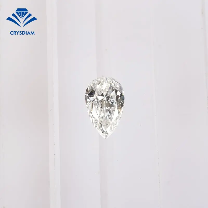 CRYSDIAM Pear Cut VS1 lab grown diamond jewelry synthetic diamond cvd diamond price