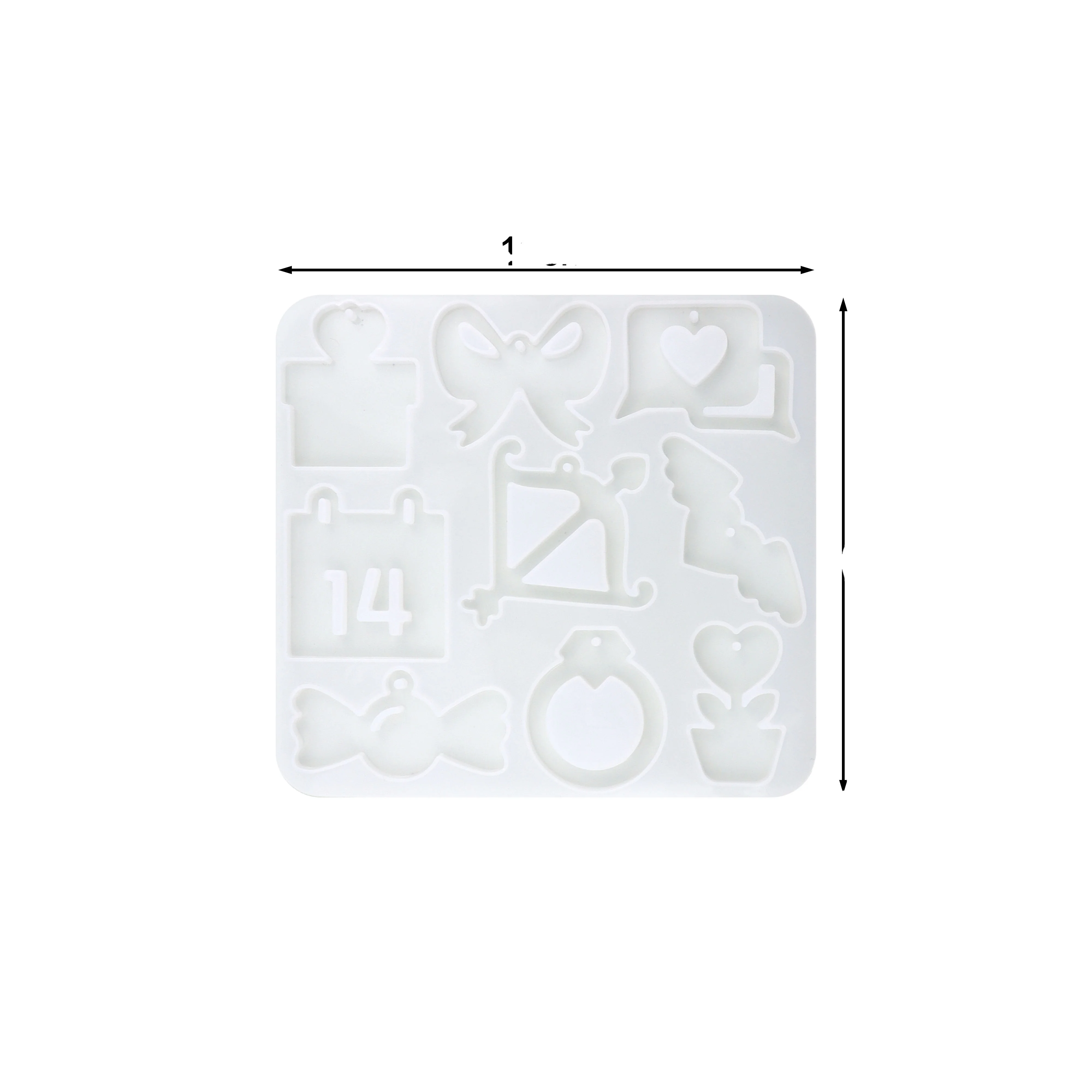 Various heart cupid pattern earring decorations Silicone mold set of three items Includes three molds