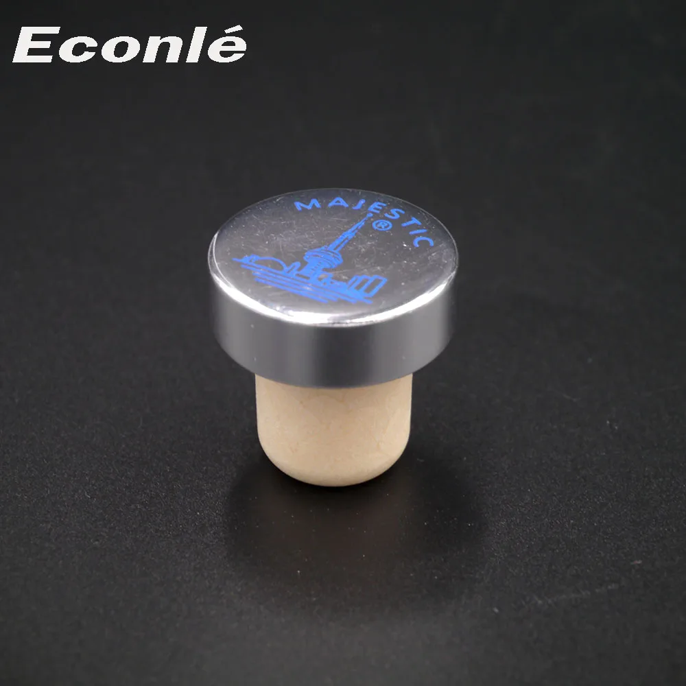 Logo printing aluminium top synthetic cork stopper 22.5*34.5 mm Liquor Whisky Wine Spirit Bottle Stopper bar top closure