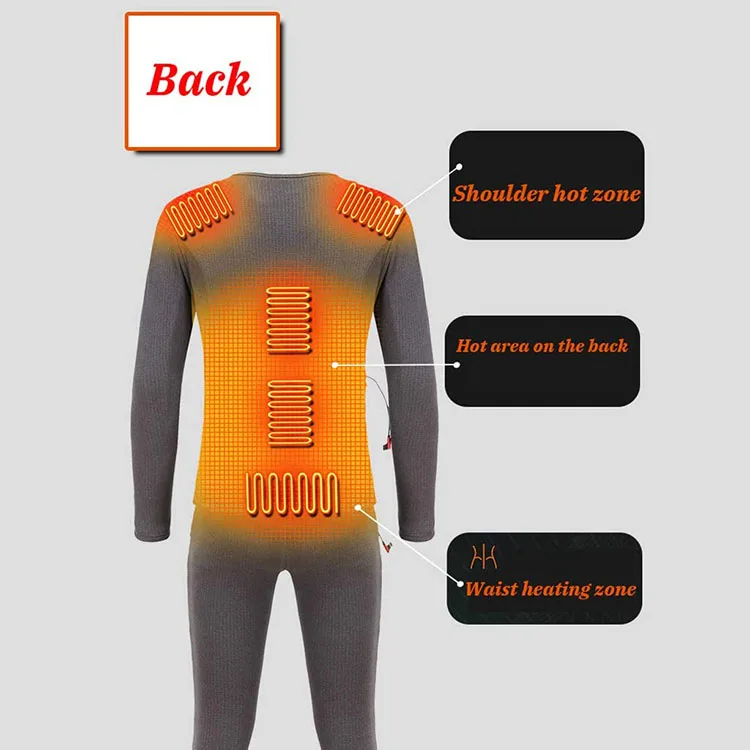 
Electric Cheap Thermal Underwear Set USB Battery Charging Type 