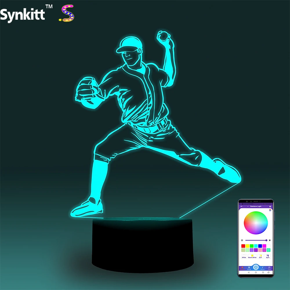 Custom Rgb Wooden Base Lamp Led 3d Leds Hanging Lamps Night Light