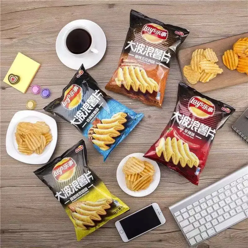 
Lays Chips big wave bagged potato chips many flavors of casual snacks wholesale 70g * 22bags / Carton 