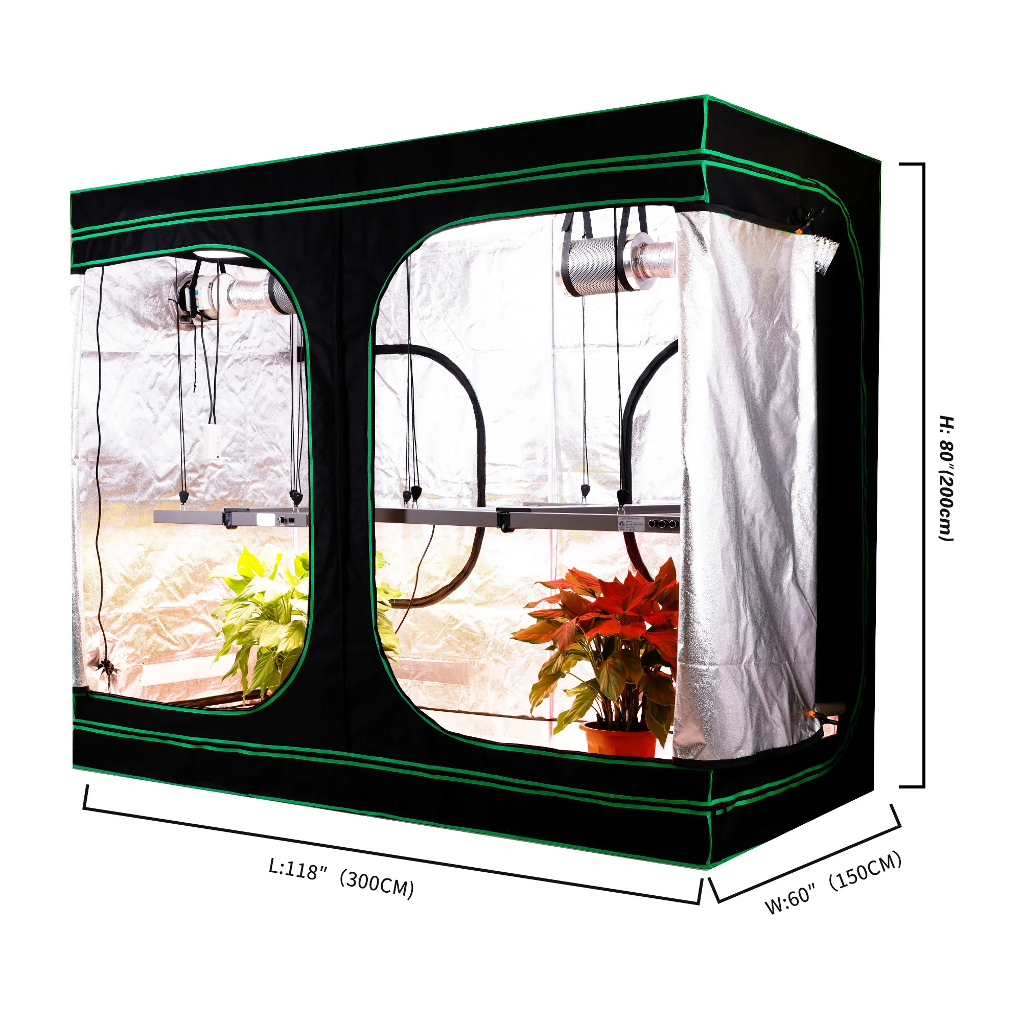 2022 Hot Sale Grow Plant Greenhouse Tent 120 *120* 200 Cm Functional Mylar Grow Box