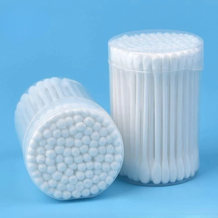 long thin biodegradable cleaning swabs colored cotton swab travel case