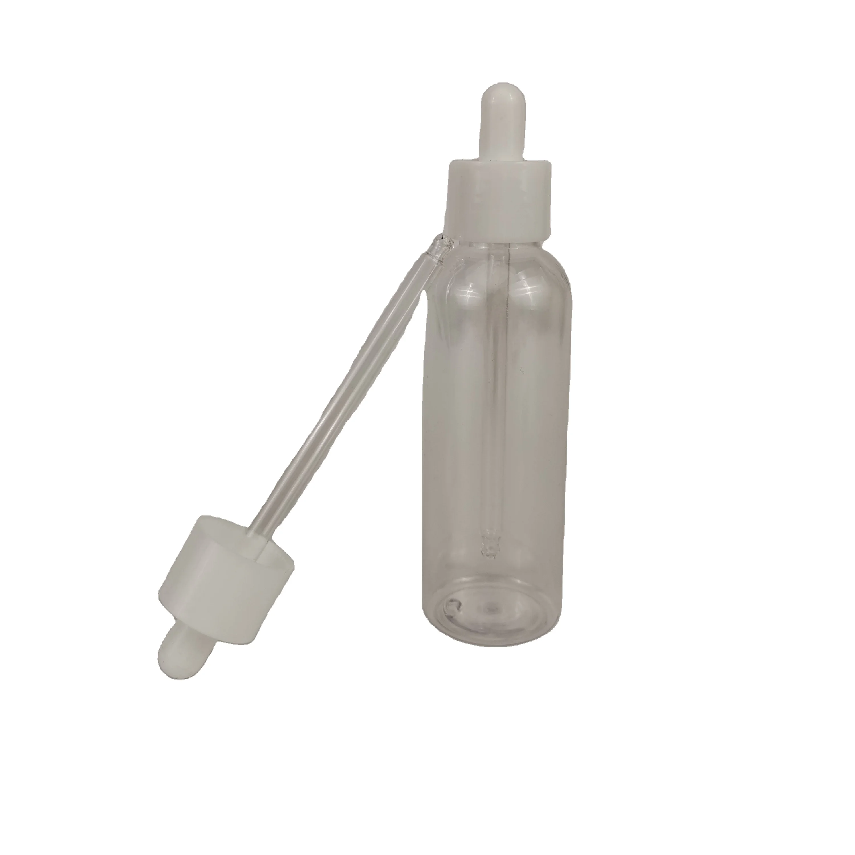 Factory  120 g 120 ml 4 oz transparent pink dropper bottle skin care cosmetic empty packaging pet plastic container for serum