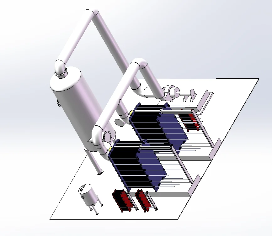 Large welding continuous heat exchange plate evaporator