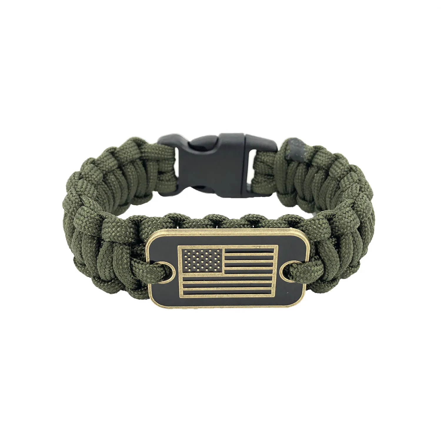 Outdoor Survival Paracord Bracelet with Natoinal Flag Adjustable Shackle Survival Bracelet