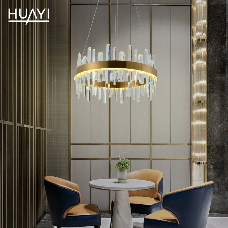 HUAYI China Manufacturer Contemporary Suspended Creative Vintage Hanging Crystal Chandelier Pendant Light