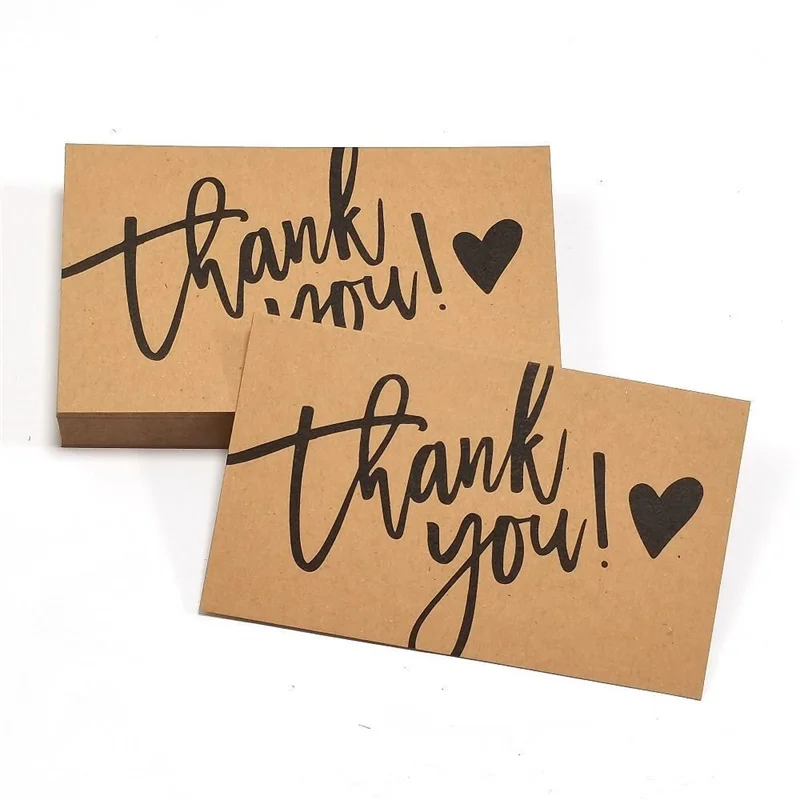 Customized Vintage Thank You Card Kraft Paper Thank You Card Business Invitation Card Wedding