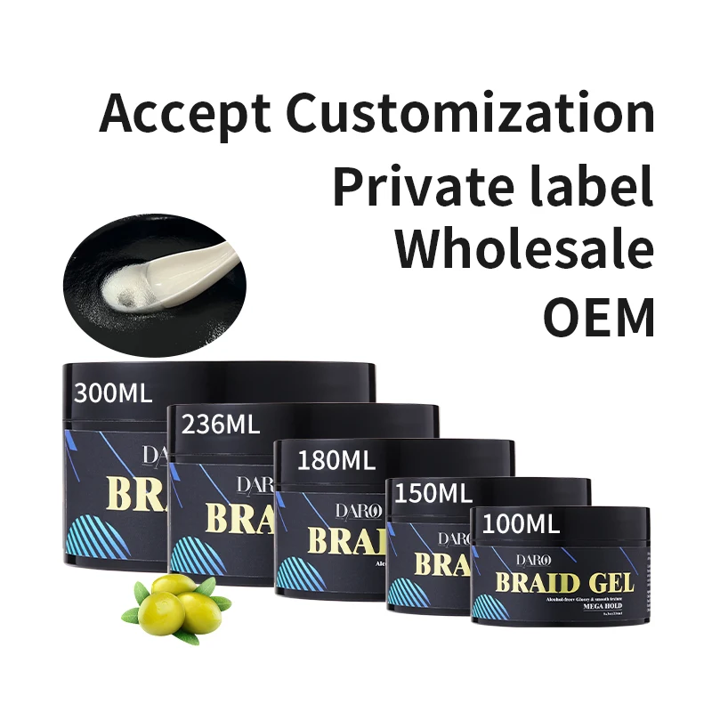 Braid gel Free sample men hair wax edge control private label braiding gel extra hold shine braids gel