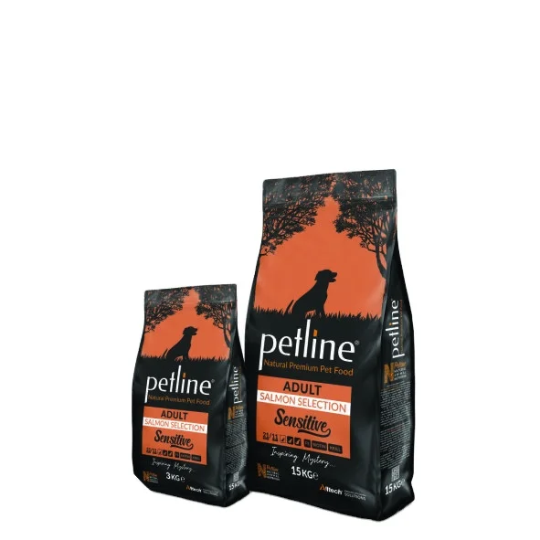 Natural Salmon Premium Pet Dry Food for Adult Dog High in Calcium and Proteins 15 Kg Petline Natural Animal Nutrition