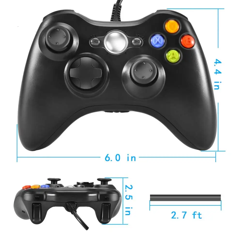 Gamepad For Microsoft Xboxes 360 Controller Wired Joystick Joy Pad Usb Game Pad Controller For Xboxes 360 Console And Pc