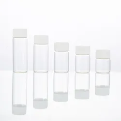 Mini size empty 2ml 3ml 4ml 5ml glass vial bottle packaging  6ml capacity cylinder shape bottle with white plastic cap