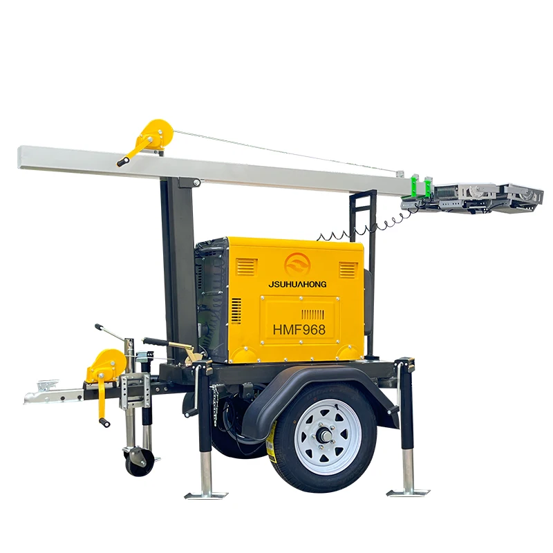 Hot selling HMF968L LED trailer Mobile Lift Lighthouse Construction Site Trailer Lighting Tool