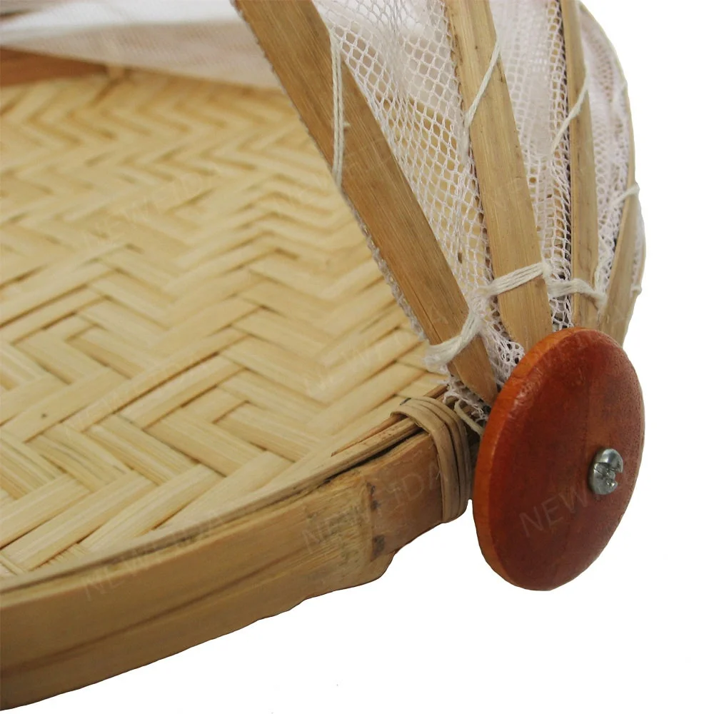 Eco-friendly Handmade with Net Cover Type B Bamboo Folding Basket