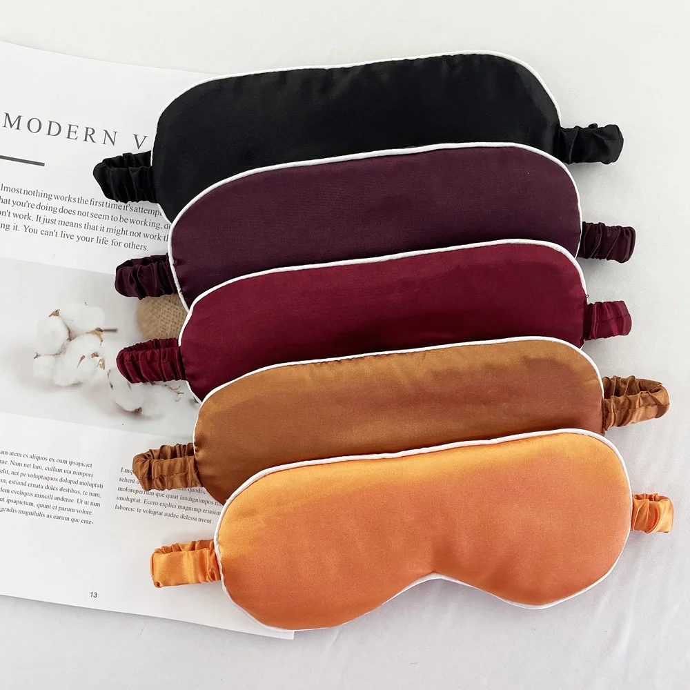 Wholesale Gift Luxury Satin Sleeping Eye Mask Silk Eyemask Home Stay Travel Eye Mask Sleep Mask Cover
