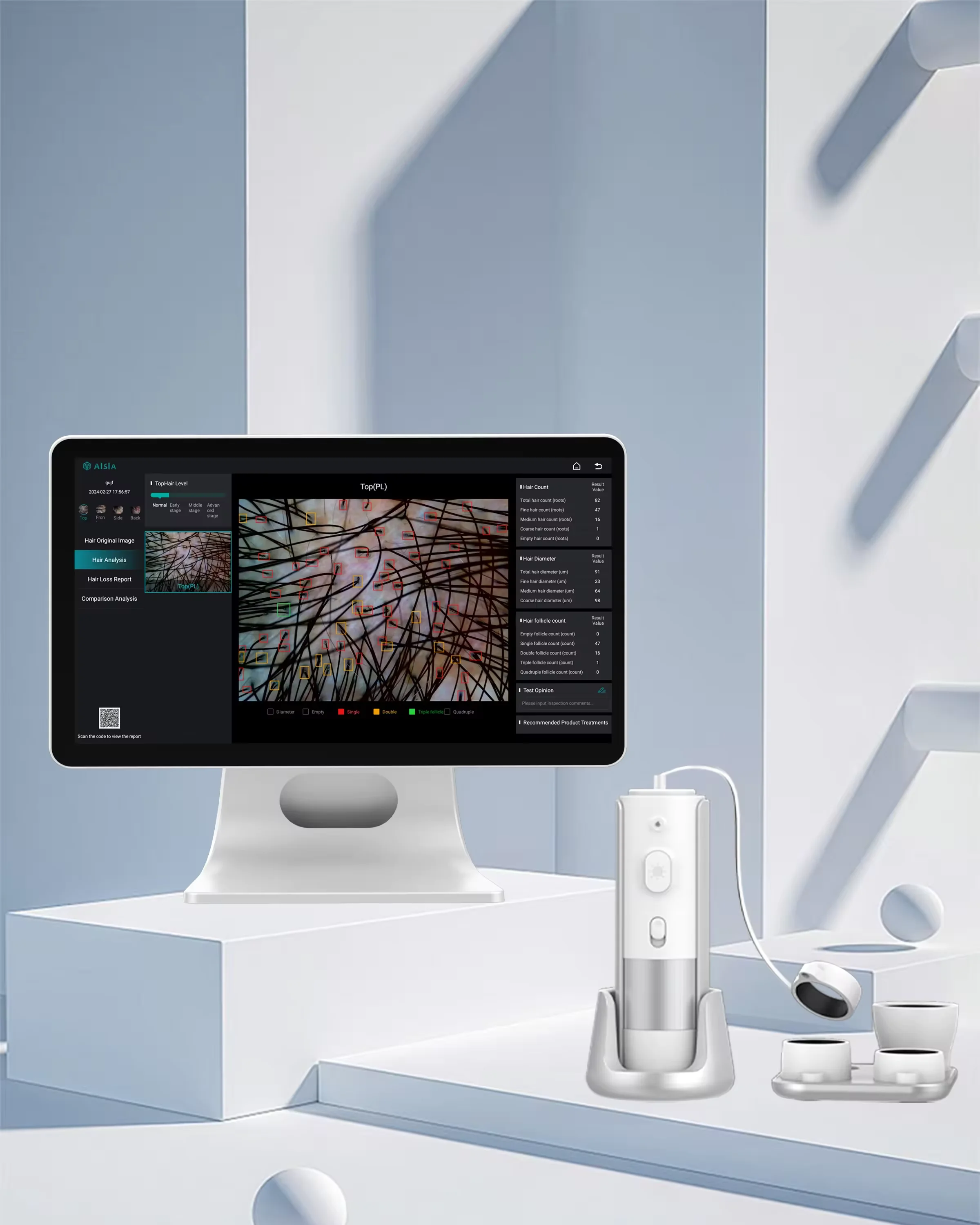 Portable HD Scalp Detector Hair Analyzer Skin And Scalp Hair Analysis Machine Hair Follicles Scanner