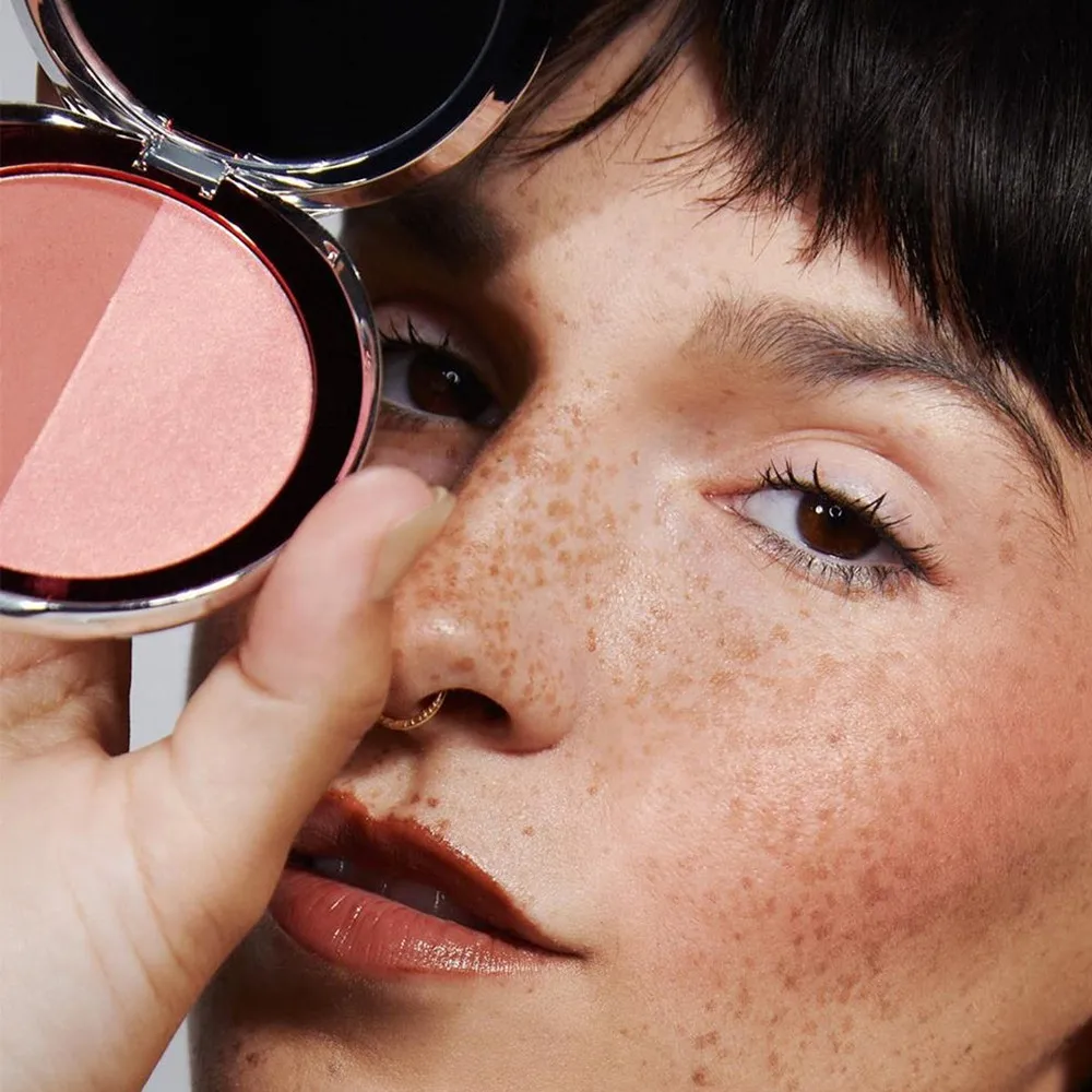 Wholesale Custom Two-color High Pigmented Make Up Multiple Shade Shimmer Matte Blusher Pan Talc Free 2 Colors Blush Palette