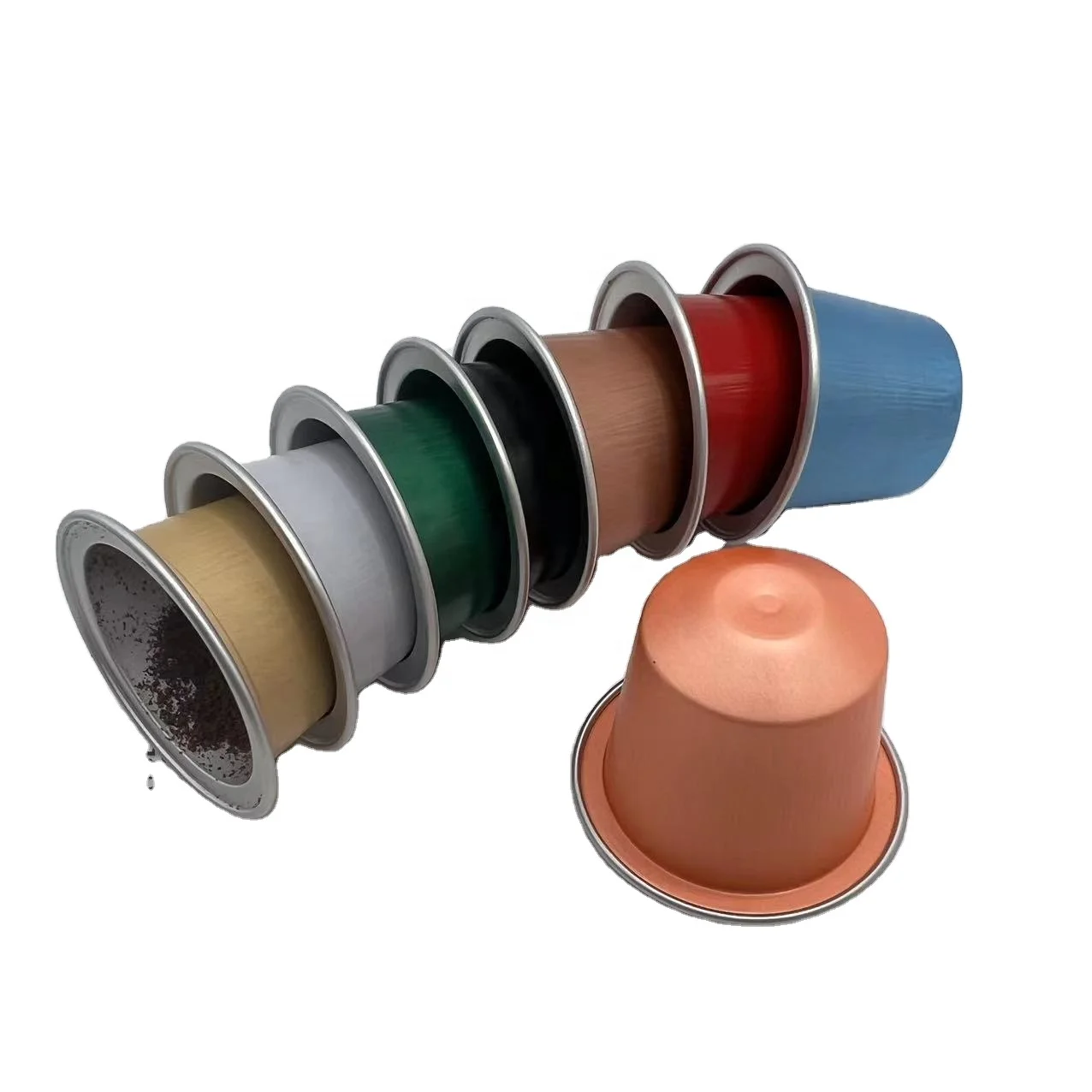 Empty  coffee capsules Reusable aluminum foil coffee capsules with foil lid